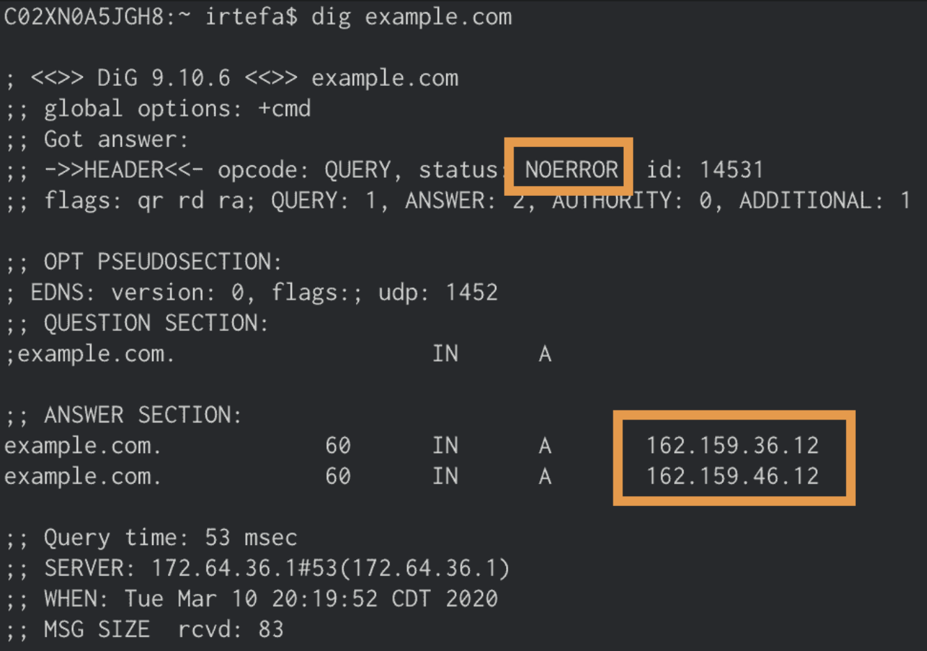 Verify that a domain is blocked when the block page is disabled.