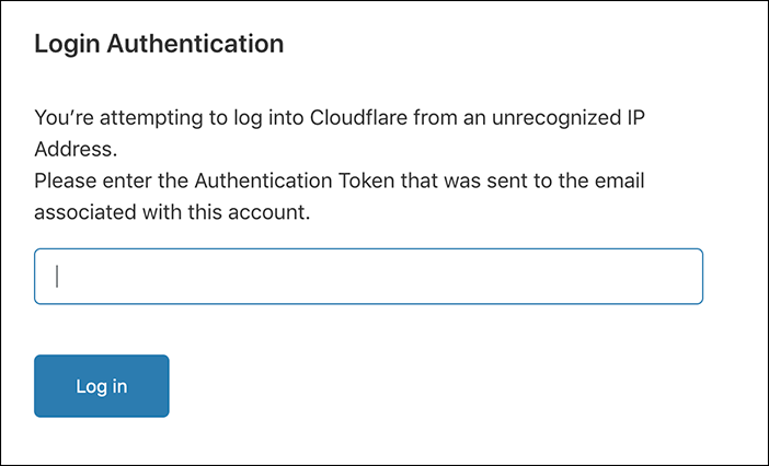 URL antiga: https://support.cloudflare.com/hc/article_attachments/360035323072/login_authentication.png IDs do artigo: 115003614752 | Autenticação de vários fatores para e-mails
